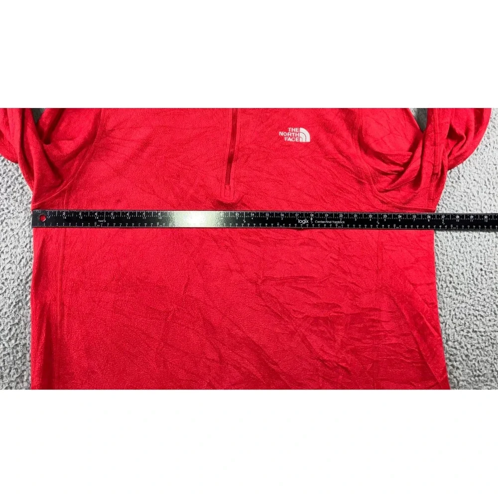 The North Face Fleece Pullover Men‎ XXL Red Logo Quarter Zip Mock Neck Outdoor